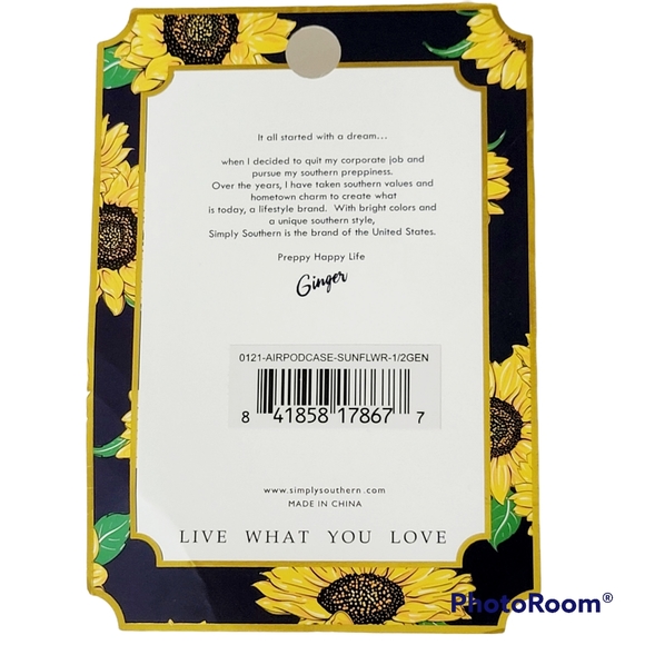 AirPods Earbuds Case by Simply Southern Collection Sunflowers - Picture 5 of 5